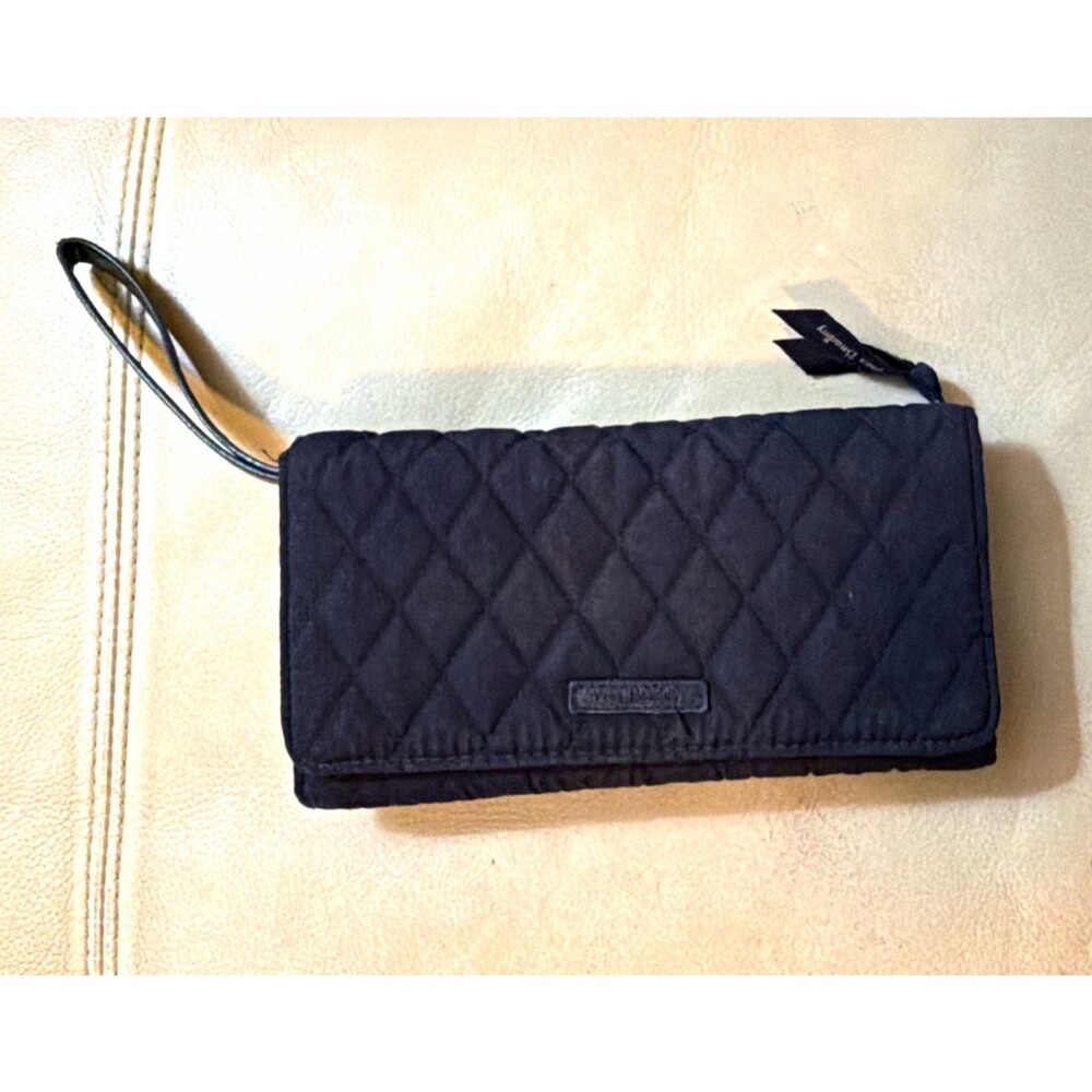 Vera Bradley Quilted Wristlet Wallet RFID Blocking Navy Blue